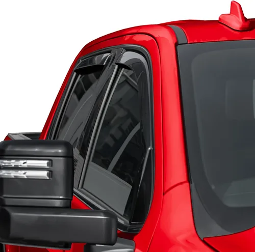 Miniatura 2 de Voron Glass Deflectores de lluvia extra duraderos en el canal para Chevrolet (Chevy) Silverado/GMC Sierra 2500HD/3500HD 2020-2026 de 2 filas y 4
