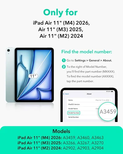 Miniatura 2 de ESR Paquete de 2 protectores de pantalla con sensación de papel para iPad Air de 11 pulgadas M3/M2 (7ª/6ª generación, 2025/2024), escribe y dibuja