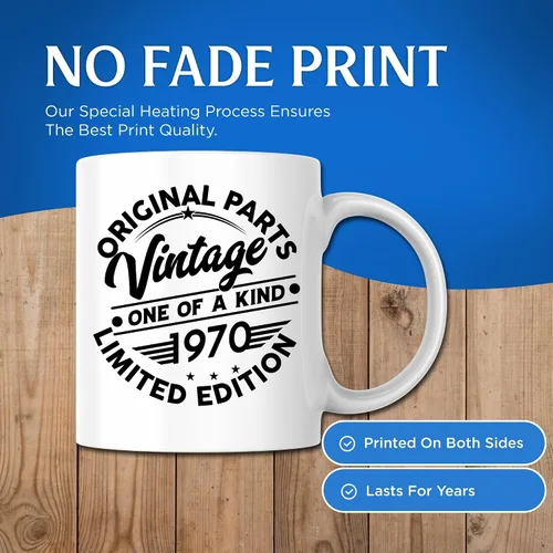 Miniatura 5 de 1970 Original Parts Taza de café – Año de nacimiento 1970 – Taza de café Nacido en 1970 – Taza de café de cumpleaños – Taza de café de 11 onzas