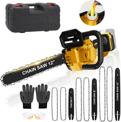 Motosierra inalámbrica 3 en 1 para batería Dewalt de 20 V máxima, sierra de cadena portátil de mano de 12 pulgadas/8 pulgadas/6 pulgadas, 1000 W,