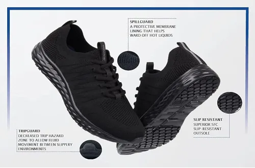 Miniatura 10 de Shoes for Crews Everlight - Zapatos de trabajo antideslizantes para hombre, transpirables, ligeros, con cordones, resistentes al agua