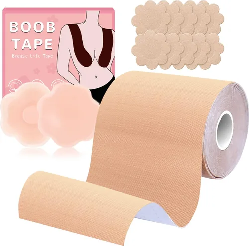Cinta Bob para levantamiento de senos, Boobytape para levantamiento de senos de tamaño grande, cinta de pecho de 3 pulgadas para rollo de senos