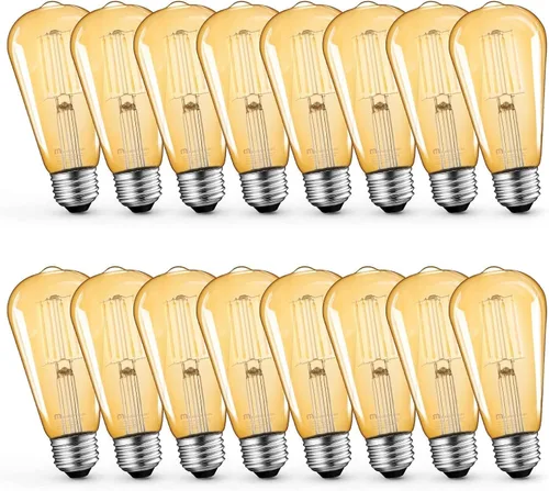 MASTERY MART Bombilla LED vintage E26 regulable, luz blanca cálida de 2200 K, equivalente a 5.5 W 60 W, estilo Edison ST19 de vidrio, bombilla de