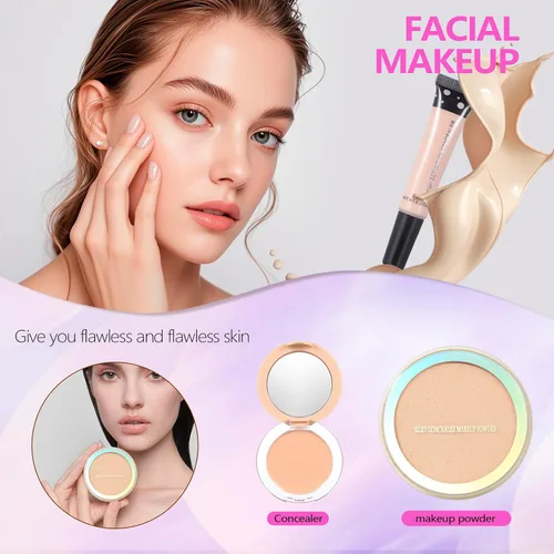 Miniatura 4 de Kit de maquillaje para adolescentes, regalo de maquillaje para mujeres, incluye paleta de sombras de ojos, brillo de labios, rímel, delineador