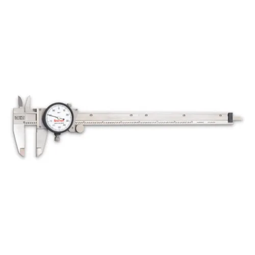 Starrett Calibres deslizantes de dial serie 120 para una medición precisa sin estuche, cara blanca, rango de 0-9 pulgadas, graduación de .001