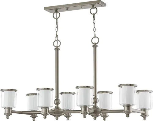 Miniatura 2 de Livex Lighting 40208-91 - Lámpara de araña lineal de transición con ocho luces de Middlebush Collection en Pwt, Nckl, B/S, Slvr. acabado, 41.75
