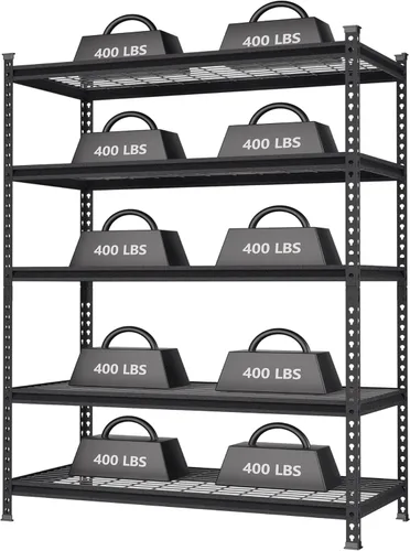 WORKPRO Estantería de almacenamiento de metal de 5 niveles, 48 pulgadas de ancho x 24 pulgadas de profundidad x 72 pulgadas de alto, estante de