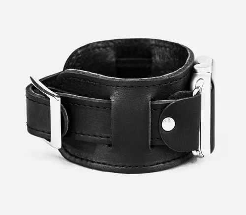Miniatura 8 de Correa ancha de cuero cosida compatible con Apple Watch de 1.496 pulgadas, 1.575 pulgadas, 1.614 pulgadas, 1.654 pulgadas, 1.732 pulgadas, 1.732