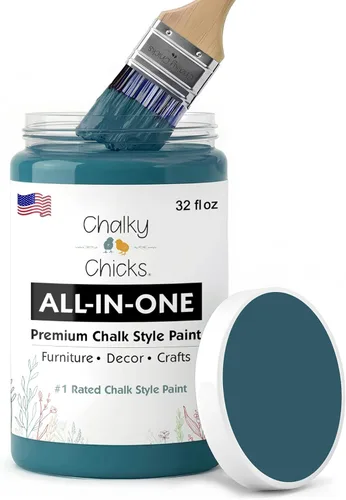 Miniatura 125 de Chalky Chicks - Pintura mate a la tiza, no requiere lijado, 4 onzas líquidas, color gris oscuro (Gun Metal Gray), para muebles, pintura sin Gris