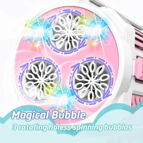 Miniatura 6 de Pistola de burbujas automática Gatling, que produce miles de burbujas por minuto, adecuada para niños y adultos y perfecta para fiestas