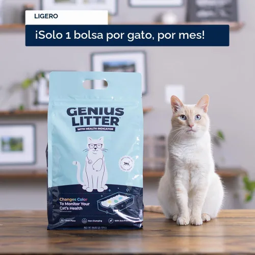 Miniatura 3 de Genius Litter Arena para gatos con monitoreo de la salud, presentada en Shark Tank, gel de sílice de cristal ligero, no se aglutina, sin polvo, bajo