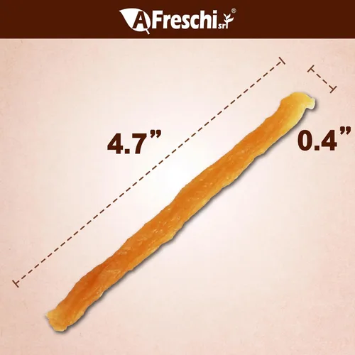 Miniatura 2 de AFreschi Tendones de Pavo para Perros, de Origen Estadounidense, Golosinas Saludables para Perros, Masticables para Cachorros Sin Cuero Crudo