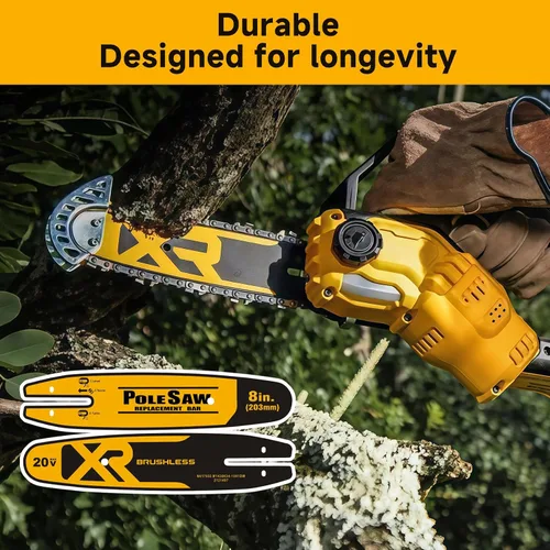 Miniatura 6 de Barra de motosierra de 8 pulgadas de repuesto para sierra de poste DeWalt 20V Max y motosierra compatible con DCPS620B, DCPS620M1, DCCS623B