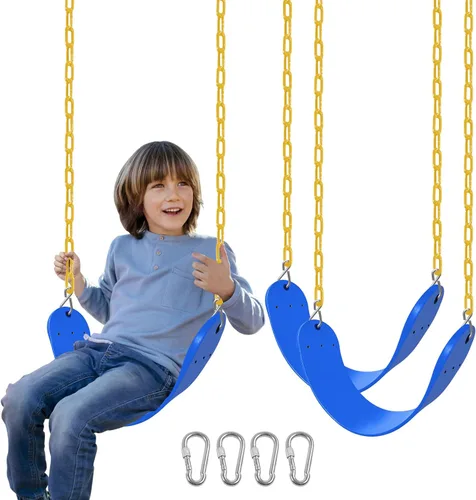 Miniatura 8 de Juego de columpio para niños con cadena - columpio para adultos con anillo de metal de acero inoxidable en forma de T - adecuado para patio trasero