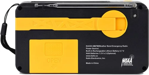 Miniatura 4 de Kaito Voyager ECO Radio de emergencia KA336 AM/FM NOAA Alerta meteorológica de 5 vías con manivela solar receptor de radio con linterna LED