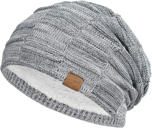 Miniatura 14 de Vgogfly Slouchy Beanie for Men Winter Hats for Guys Cool Beanies Mens Lined Knit Warm Thick Skully Stocking Binie Hat
