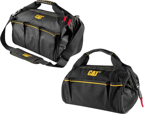 Miniatura 13 de Bolsa para herramientas portátil CAT de 16 pulgadas con boca ancha, 14 bolsillos para almacenamiento y organización de herramientas, poliéster
