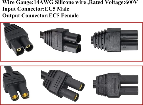 Miniatura 6 de Cable de extensión EC5 14AWG EC5 macho a EC5 hembra Cable de extensión ADS-018 EC5 macho a EC5 hembra Cable de extensión para batería RC ESC LI-PO