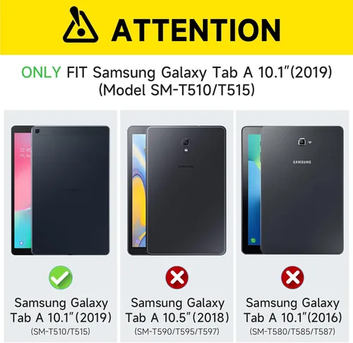 Miniatura 3 de Funda para niños para Samsung Galaxy Tab A 10.1 (2019) Modelo SM-T510/T515, a prueba de golpes, funda protectora de EVA con mango convertible