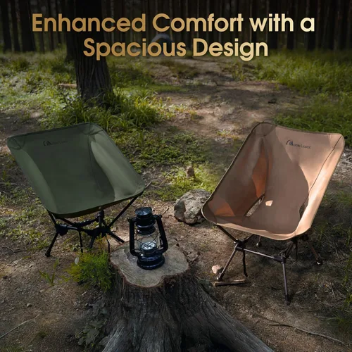 Miniatura 6 de MOON LENCE Silla de camping Plus, comodidad y tamaño mejorados, aún compacta y ligera, silla portátil plegable para mochilero y senderismo, Negro