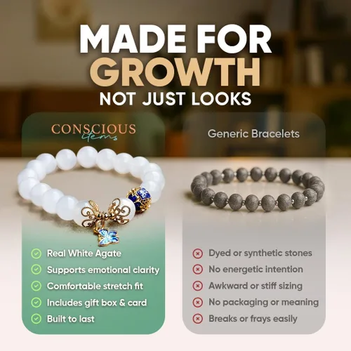 Miniatura 6 de Conscious Items Pulseras espirituales para mujeres y hombres, pulsera de cristal curativo con piedras naturales para meditación, alineación