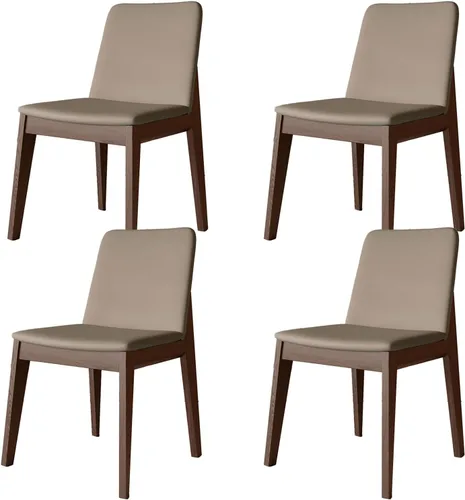 Miniatura 24 de Sillas de comedor tapizadas gruesas, sillas de cocina modernas de madera sólida, sillas de comedor tapizadas de cuero con marco minimalista, muebles