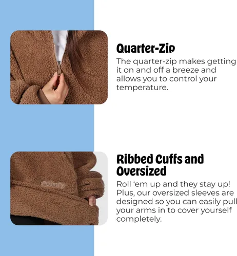 Miniatura 30 de THE COMFY Teddy Bear From Shark Tank Patented Zipper Oversized Sherpa Wearable Blanket Hoodie Gift for Women & Men