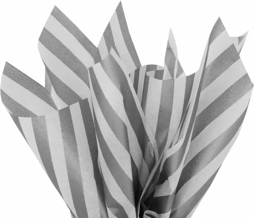 Miniatura 18 de PMLAND Papel de seda de alta calidad para envolver regalos, color negro metálico dorado con rayas zigzag, 20 x 14 pulgadas, 60 hojas