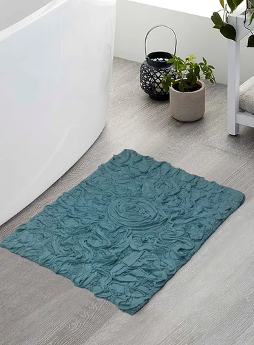 Miniatura 61 de Home Weavers Bell Flower Collection - Tapetes de baño copetudos 100 % algodón, extrasuaves y absorbentes, antideslizantes, lavables a máquina, lino