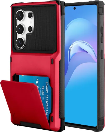 Miniatura 95 de Funda tipo cartera para Samsung Galaxy S22 Ultra con 4 ranuras para tarjetas de crédito a prueba de golpes, funda híbrida de protección reforzada