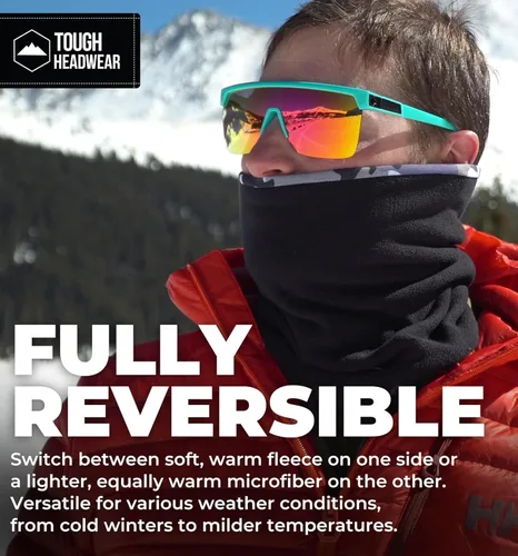 Miniatura 5 de Tough Headwear Swtich - Polainas de cuello de invierno para hombres y mujeres, polaina de cuello de forro polar, polaina de esquí, reversible