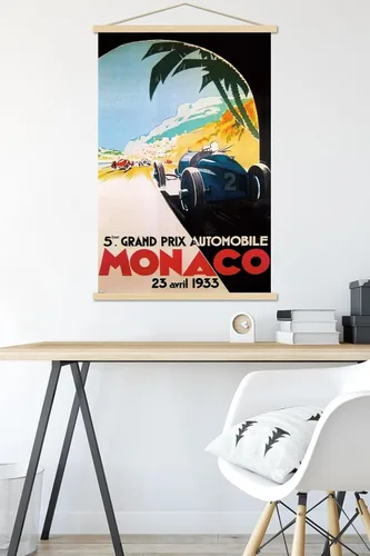 Miniatura 5 de Trends International Grandprix Automobile Monaco 1933 - Póster de pared, 22.37 x 34.00 pulgadas, paquete de impresión premium y colgador de madera