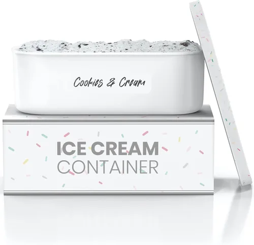 BALCI, Recipiente para helado, 2 cuartos, perfecto almacenamiento reutilizable en congelador para recipientes de helado casero para sorbete, yogur