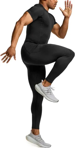 Miniatura 6 de TSLA - Paquetes de 1 o 3 camisetas de compresión para hombre, FPU 50+, de secado rápido, de manga corta, camiseta de entrenamiento atlético