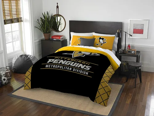 Miniatura 2 de Juego de edredón y funda de almohada para cama individual o matrimonial/queen, con licencia oficial de la NHL