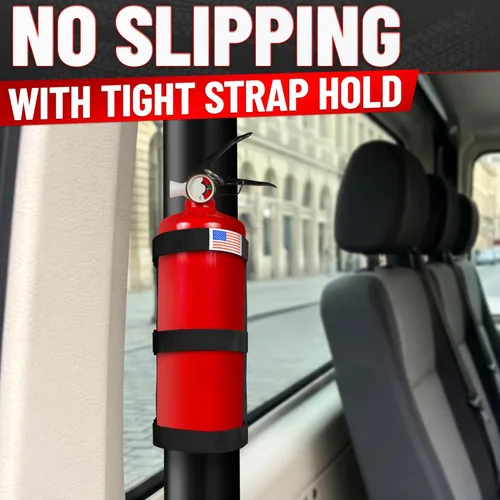 Miniatura 8 de Fire Extinguisher Mount for Vehicle - Adjustable Nylon Strap Fix, No-Drill, Roll Bar Mount, Quick Release Fits 3 lb Extinguishers - Fire
