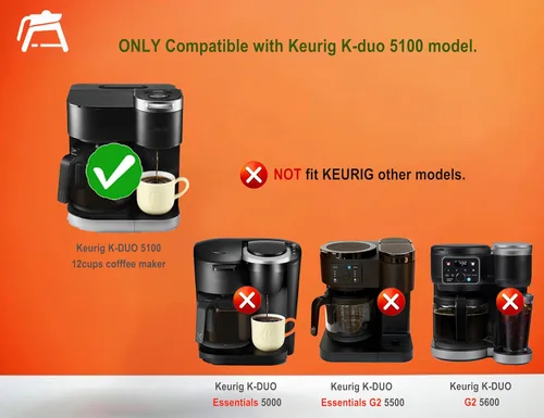 Miniatura 3 de Repuesto de cafetera de vidrio para 12 tazas, solo compatible con la cafetera KEURIG K-DUO 5100 de 12 tazas, no es compatible con K-Duo Essentials