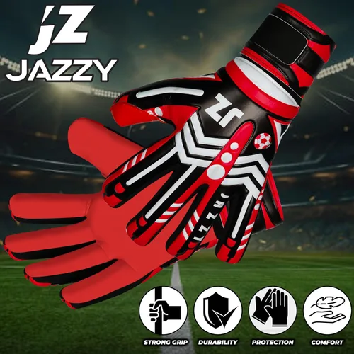 Miniatura 6 de Guantes de portero de fútbol profesional para adultos jóvenes, guantes de portero con protección extraíble para los dedos, transpirables, agarre