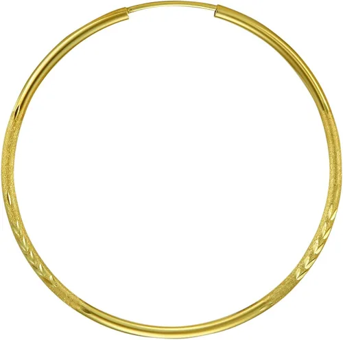 Miniatura 4 de Pendientes de aro de oro amarillo de 14 quilates de 0.059in de grosor 8 tamaños diferentes disponibles