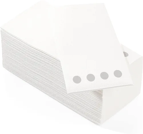 Miniatura 4 de Paquete de 100 toallas de mano de papel para invitados con sensación de lino, toallas de papel desechables súper absorbentes para baño, fiesta