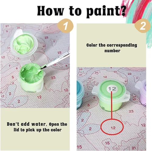 Miniatura 7 de Amphol Kits de pintura por números para adultos sobre lienzo enmarcado, paquete de 4 unidades, pintura fácil de pintar por números para adultos