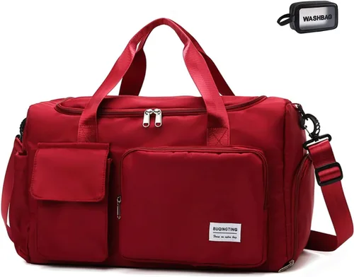 Miniatura 23 de Bolsa de Gimnasio Pequeña para Mujer, Bolsa de Lona de Viaje, Bolsa de Fin de Semana con Compartimento para Zapatos