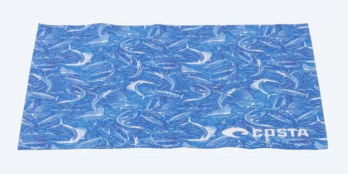 Costa Del Mar Costa - Paño de limpieza de microfibra reciclada, 5 x 7, color azul pescado vintage
