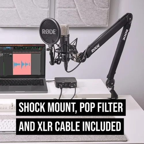 Miniatura 8 de RØDE NT1 Signature Series Micrófono condensador de gran diafragma con soporte de choque, filtro pop y cable XLR para producción de música, grabación