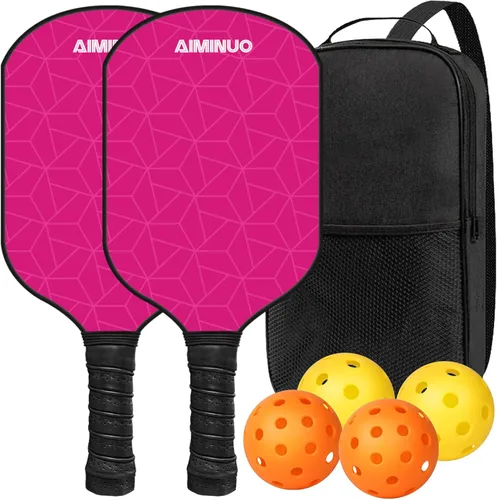 Miniatura 20 de Palas de pickleball de fibra de vidrio, juego de paletas de pickleball ligeras de 0.63 pulgadas para hombres, mujeres, niños, interiores y exteriores
