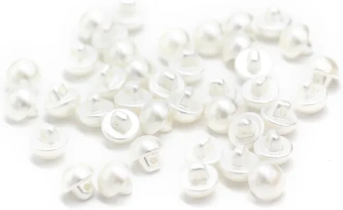Botones redondos de perlas blancas de 0.394 pulgadas para ropa, camisas, faldas, cuello, puño, decoraciones hechas a mano, suministros de costura