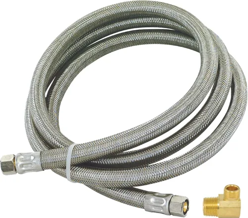 Eastman Kit de instalación para lavavajillas, línea de suministro de 5 pies, compresión de 1/2 pulgada x 1/2 pulgada con codo MIP de 3/8 pulgadas,