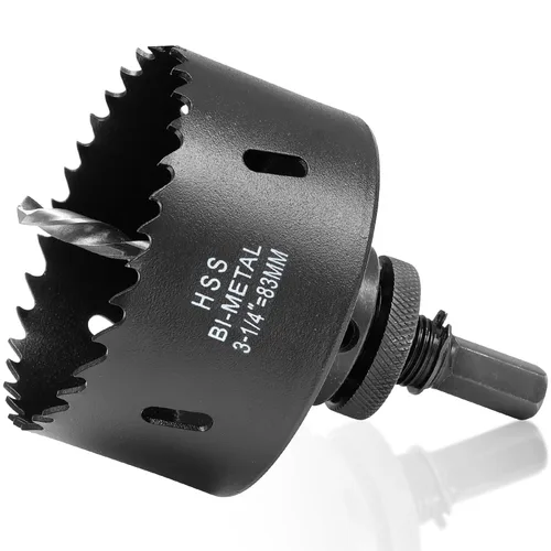 Miniatura 48 de Sierra de agujero de 4 1/8” (105mm) para madera y plástico, broca de corte de núcleo de sierra de agujero HSS bimetálica para paneles de yeso, Rojo