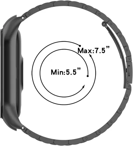 Miniatura 5 de PINHEN Correa de reloj compatible con Xiaomi Mi Band 7, correas de repuesto de metal de acero inoxidable para Mi Band 7
