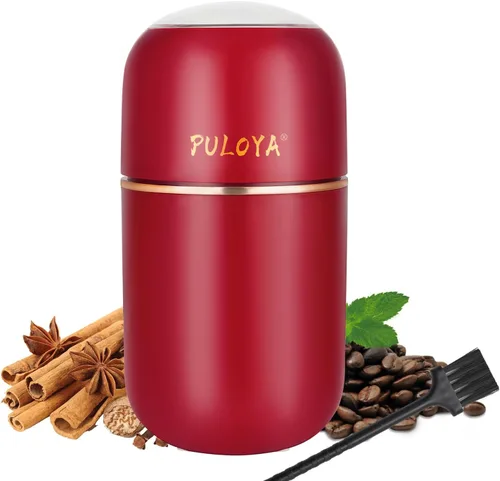 Molinillo Eléctrico para Granos de Café, Especias, Hierbas, Granos y Frutos Secos, Cuchillas de Acero Inoxidable, 2.8 oz, Rojo